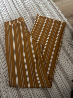 Windsor Mustard & White Striped Boot Cut Pants